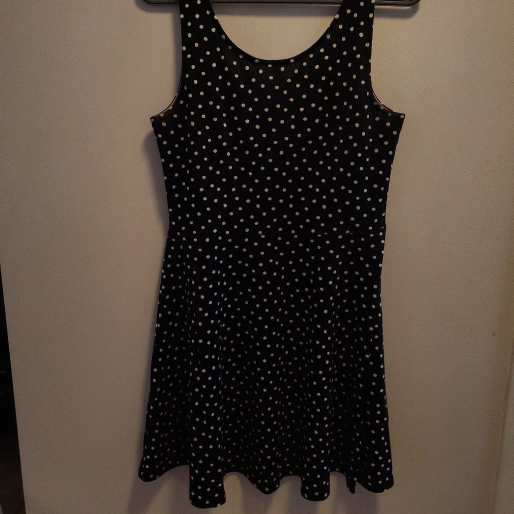H&M Navy blue and white polka dot dress